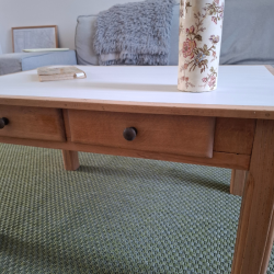 Table basse bois et plateau craie