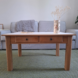 Table basse bois et plateau craie