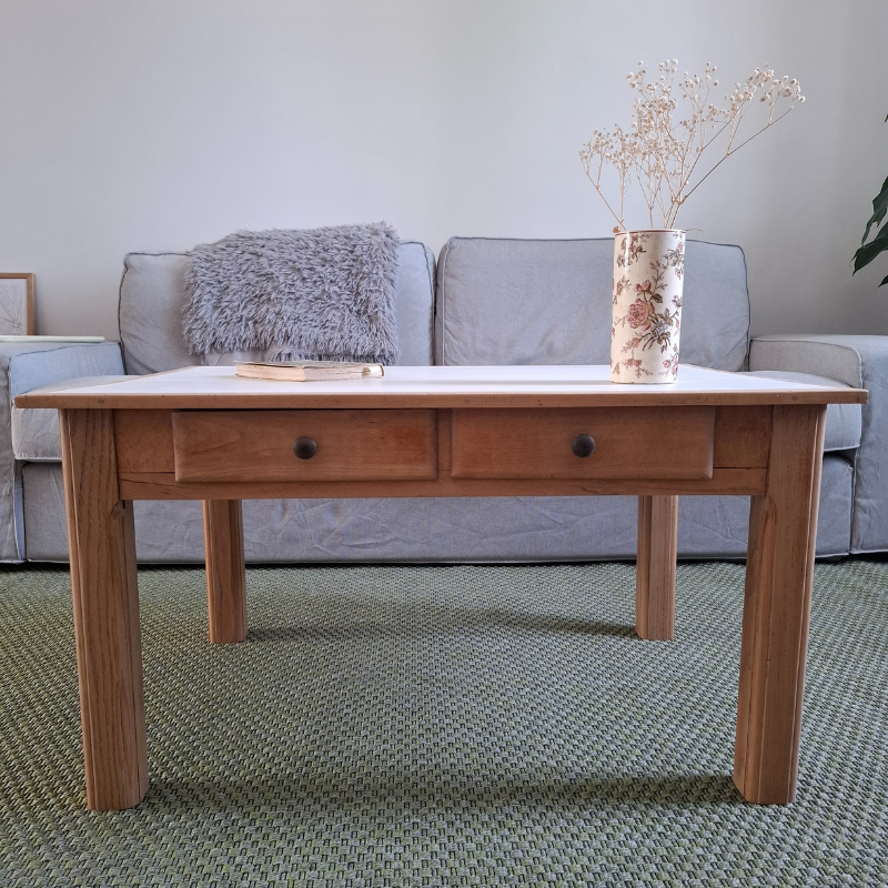 Table basse bois et plateau craie Table basse bois et plateau craie