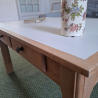 Table basse bois et plateau craie