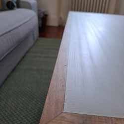 Table basse bois et plateau craie
