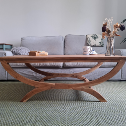table basse en noyer et chêne