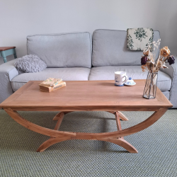 table basse en noyer et chêne