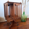 Bibliothèque tournante en noyer estampillée G. Lancelin – Meuble d’exception 1900 | Mobilier ancien restauré avec soin