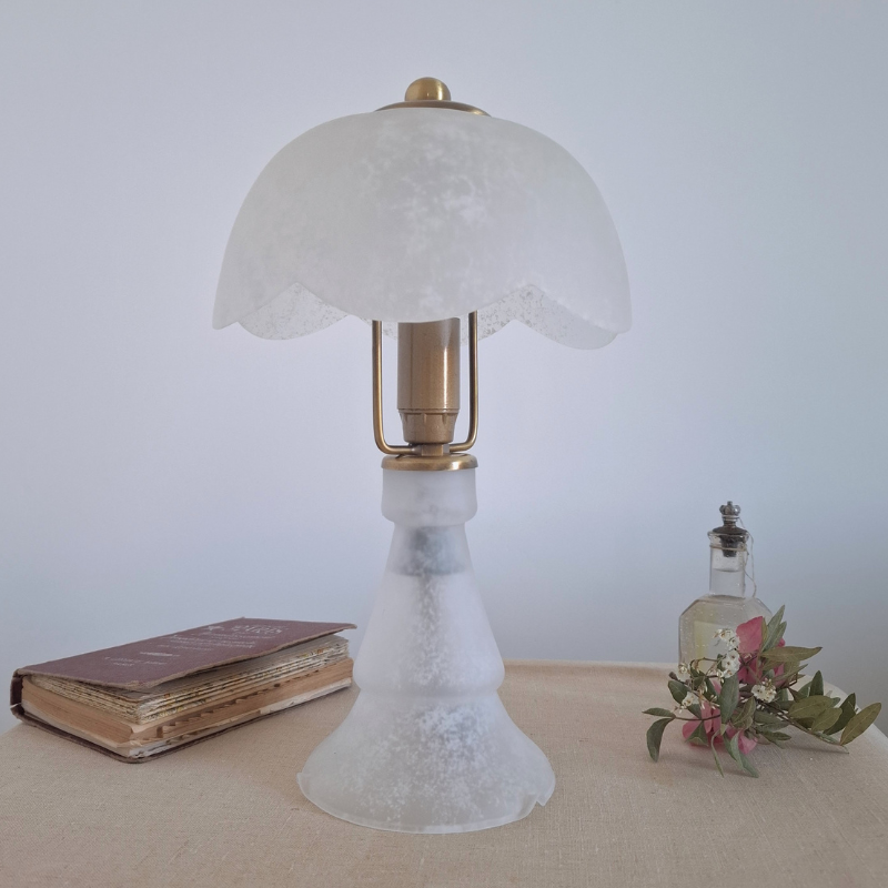 Lampe champignon en pâte de verre | Pièce unique déco vintage Lampe champignon en pâte de verre | Pièce unique déco vintage