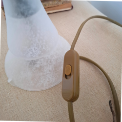 Lampe champignon en pâte de verre | Pièce unique déco vintage