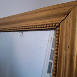 Miroir ancien style Louis XVI – rang de perles – pièce unique d'avant 1850 – décoration intérieure élégante
