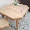 Table en chêne massif style Art Déco vue du dessus